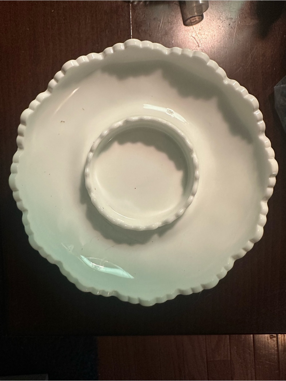 Vintage 1960's hobnail milk glass candle holder.